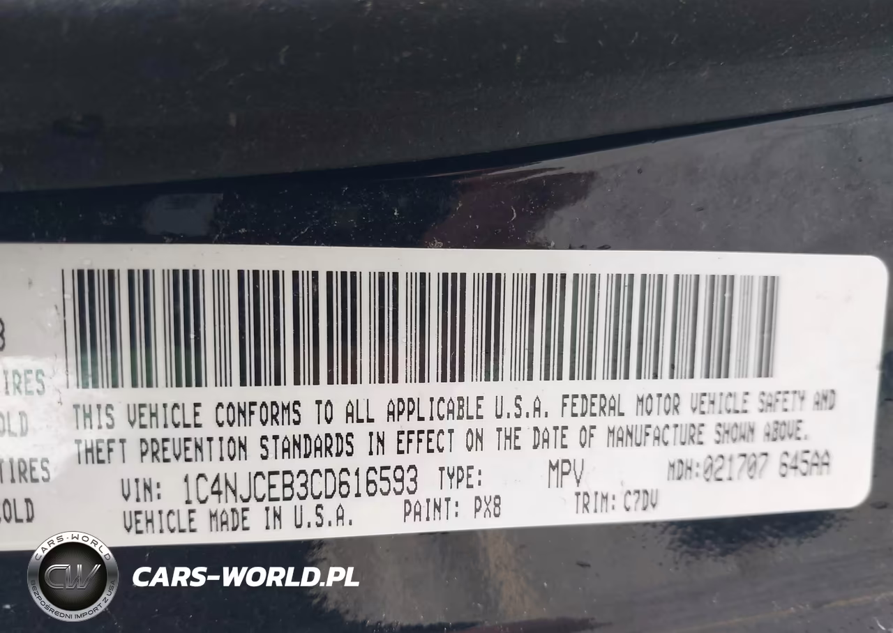 2012 Jeep Compass Latitude VIN:1C4NJCEB3CD616593 - 9