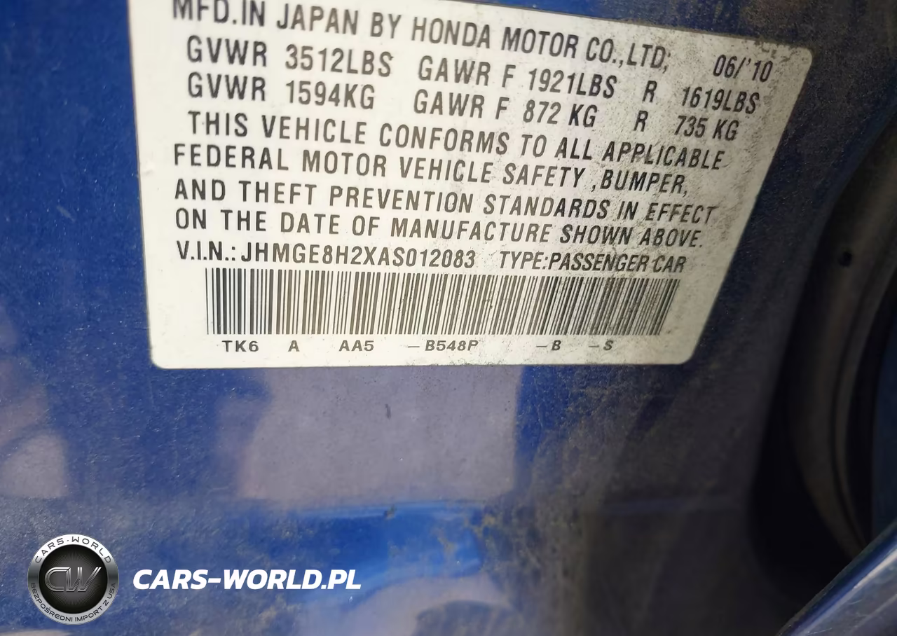 2010 Honda Fit VIN:JHMGE8H2XAS012083 - 9