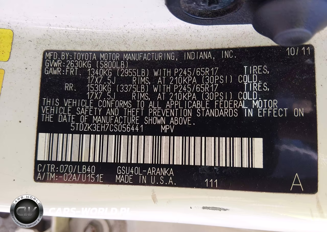 2012 Toyota Highlander Se V6 VIN:5TDZK3EH7CS056441 - 9