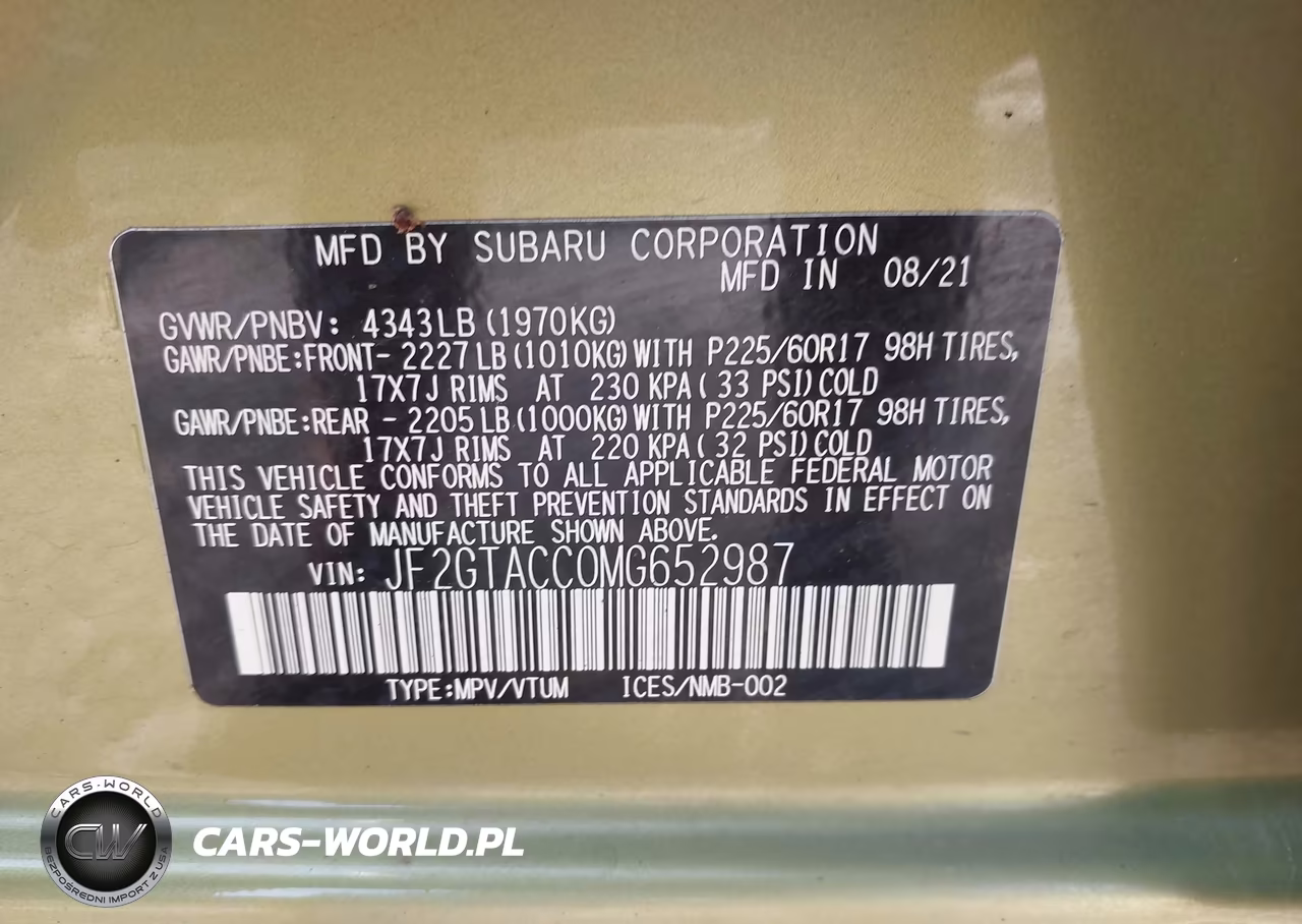 2021 Subaru Crosstrek Premium VIN:JF2GTACC0MG652987 - 9