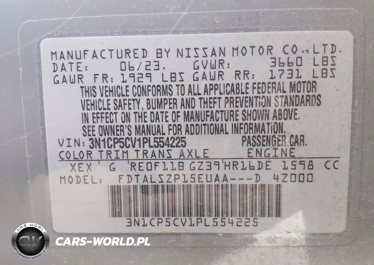 2023 Nissan Kicks Sv Xtronic Cvt VIN:3N1CP5CV1PL554225 - 9