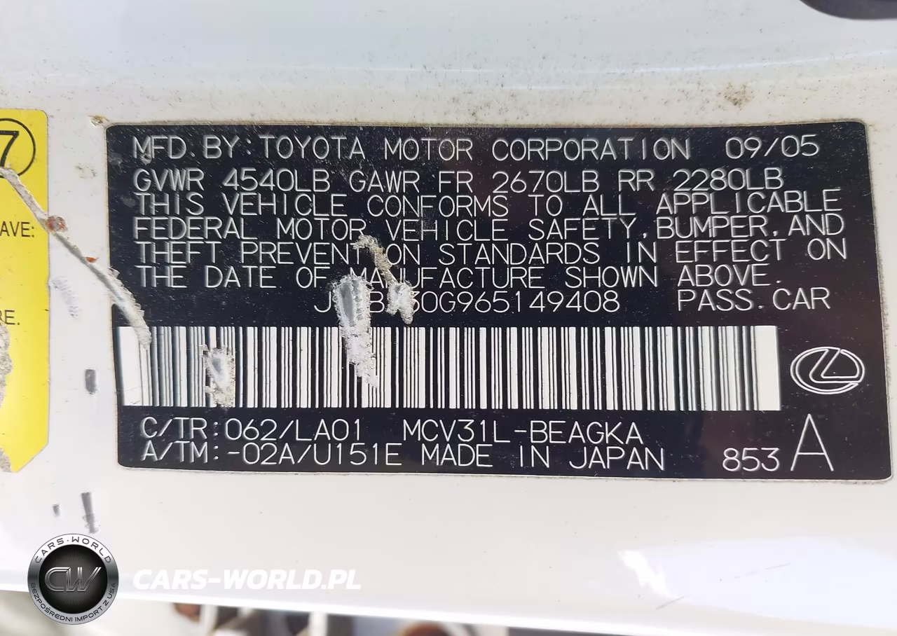 2006 Lexus Es 330 VIN:JTHBA30G965149408 - 9