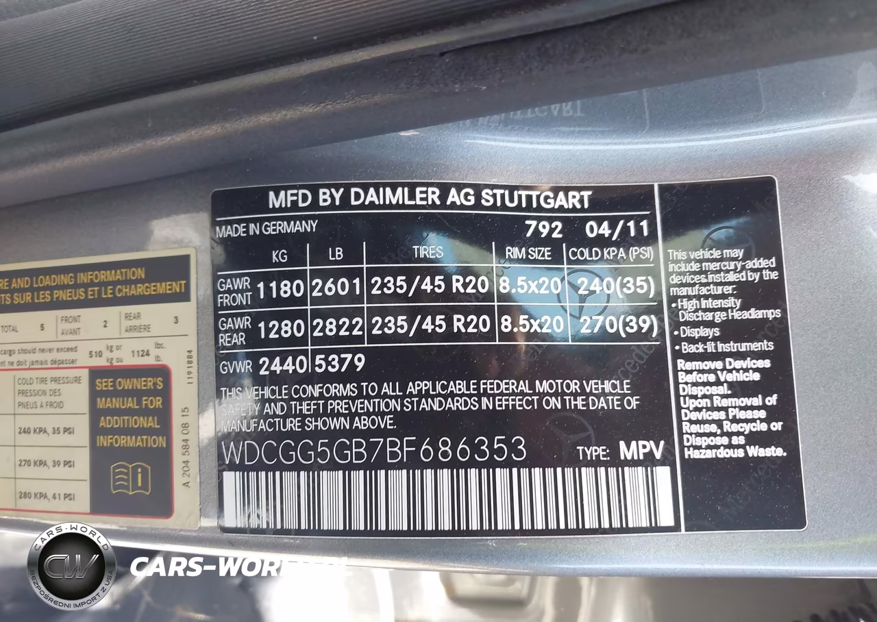2011 Mercedes-Benz Glk 350 VIN:WDCGG5GB7BF686353 - 9