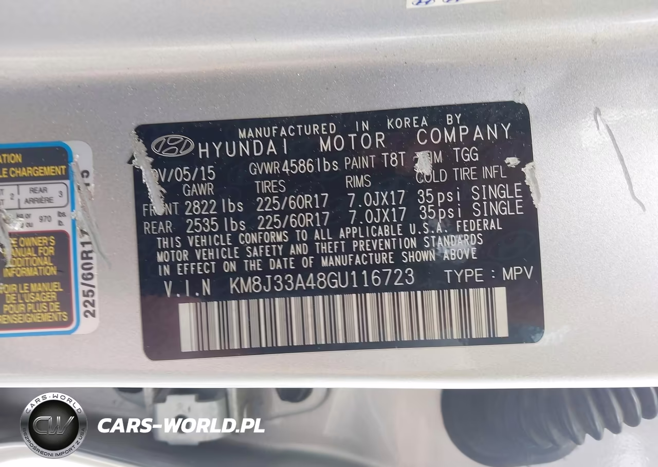 2016 Hyundai Tucson Se VIN:KM8J33A48GU116723 - 9
