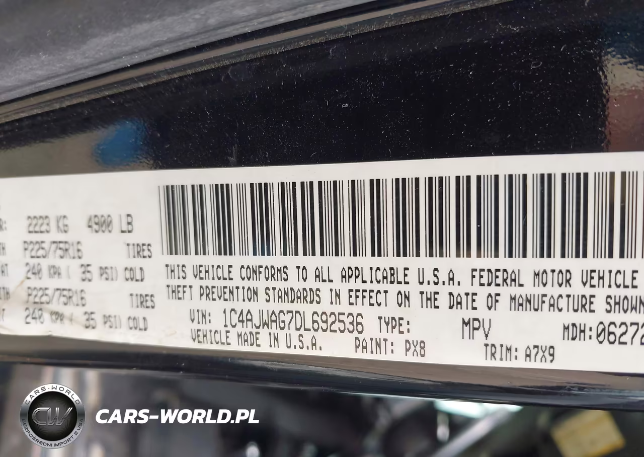 2013 Jeep Wrangler Sport VIN:1C4AJWAG7DL692536 - 9