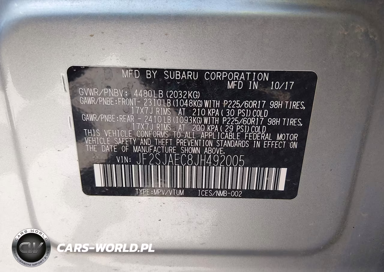 2018 Subaru Forester 2.5I Premium VIN:JF2SJAEC8JH492005 - 9