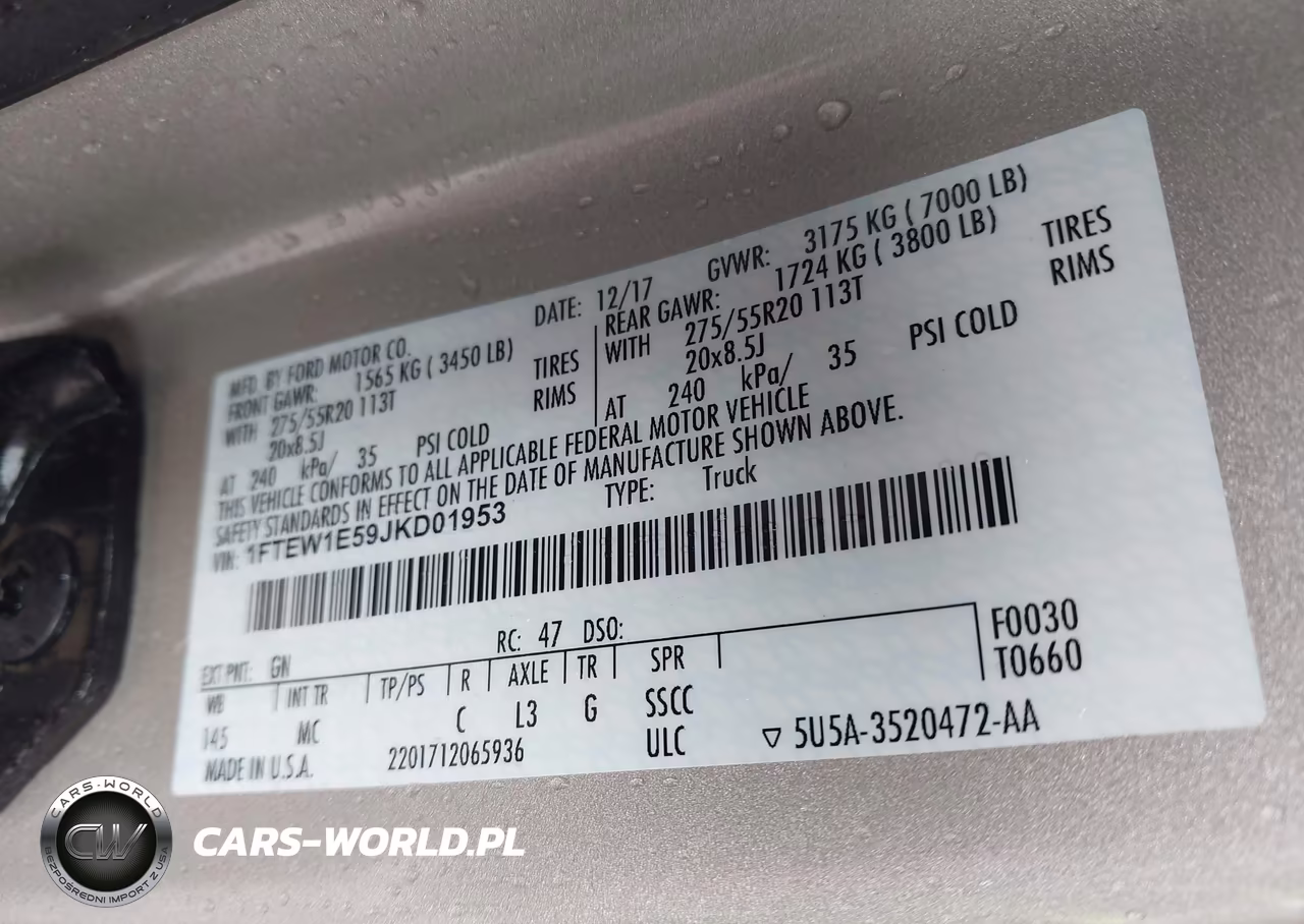 2018 Ford F150 Supercrew VIN:1FTEW1E59JKD01953 - 9