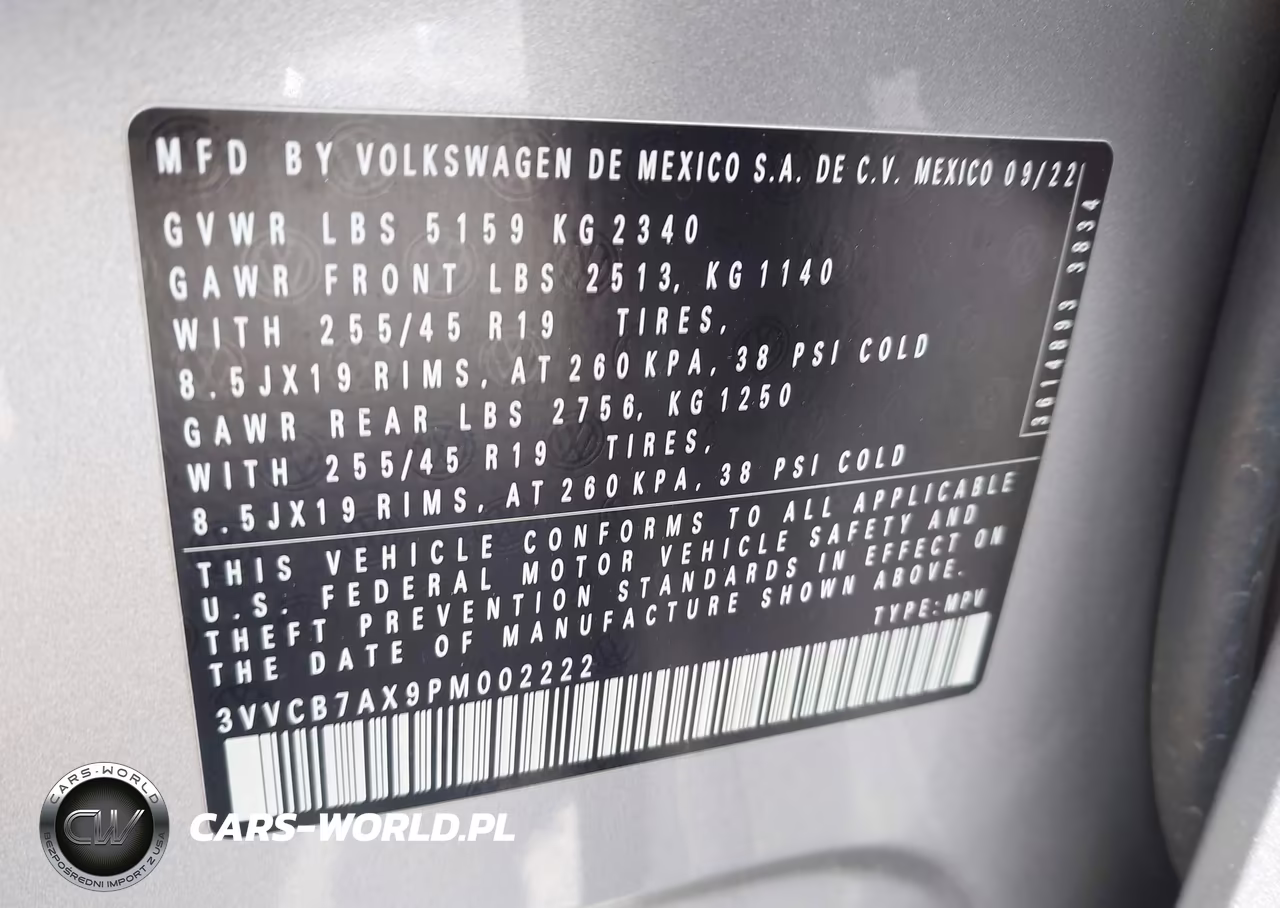 2023 Volkswagen Tiguan 2.0T Se R-Line Black VIN:3VVCB7AX9PM002222 - 9