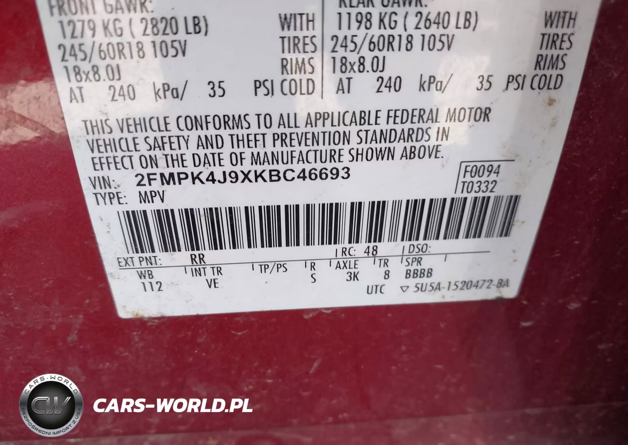 2019 Ford Edge Sel VIN:2FMPK4J9XKBC46693 - 9