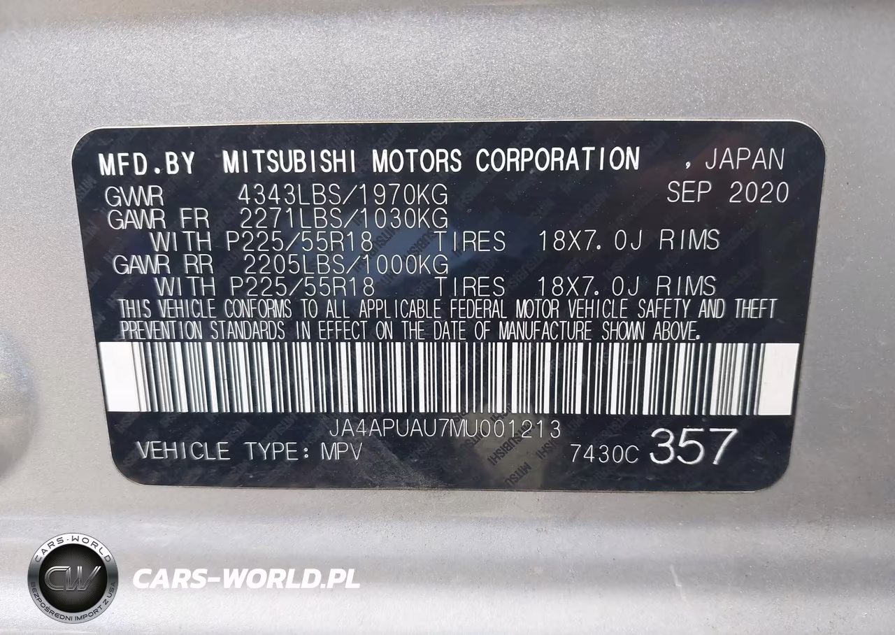 2021 Mitsubishi Outlander Sport 2.0 Es 2Wd VIN:JA4APUAU7MU001213 - 9