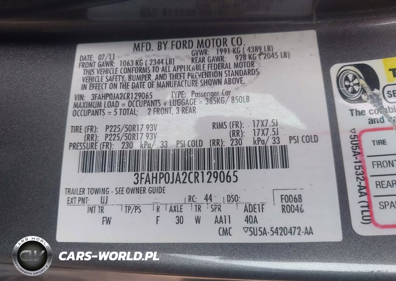 2012 Ford Fusion Sel VIN:3FAHP0JA2CR129065 - 9