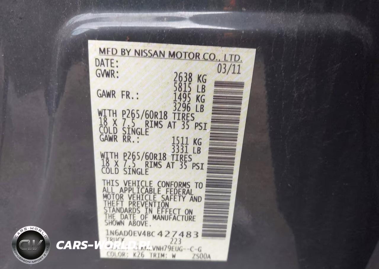 2011 Nissan Frontier Sl VIN:1N6AD0EV4BC427483 - 9