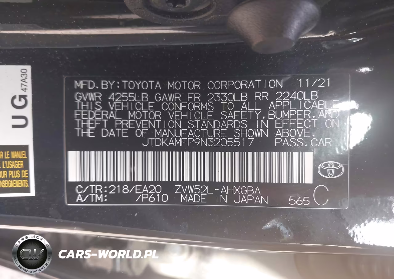 2022 Toyota Prius Prime Xle VIN:JTDKAMFP9N3205517 - 9