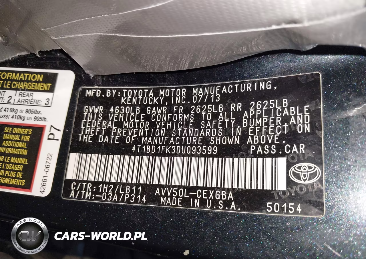 2013 Toyota Camry Hybrid Xle VIN:4T1BD1FK3DU093599 - 9