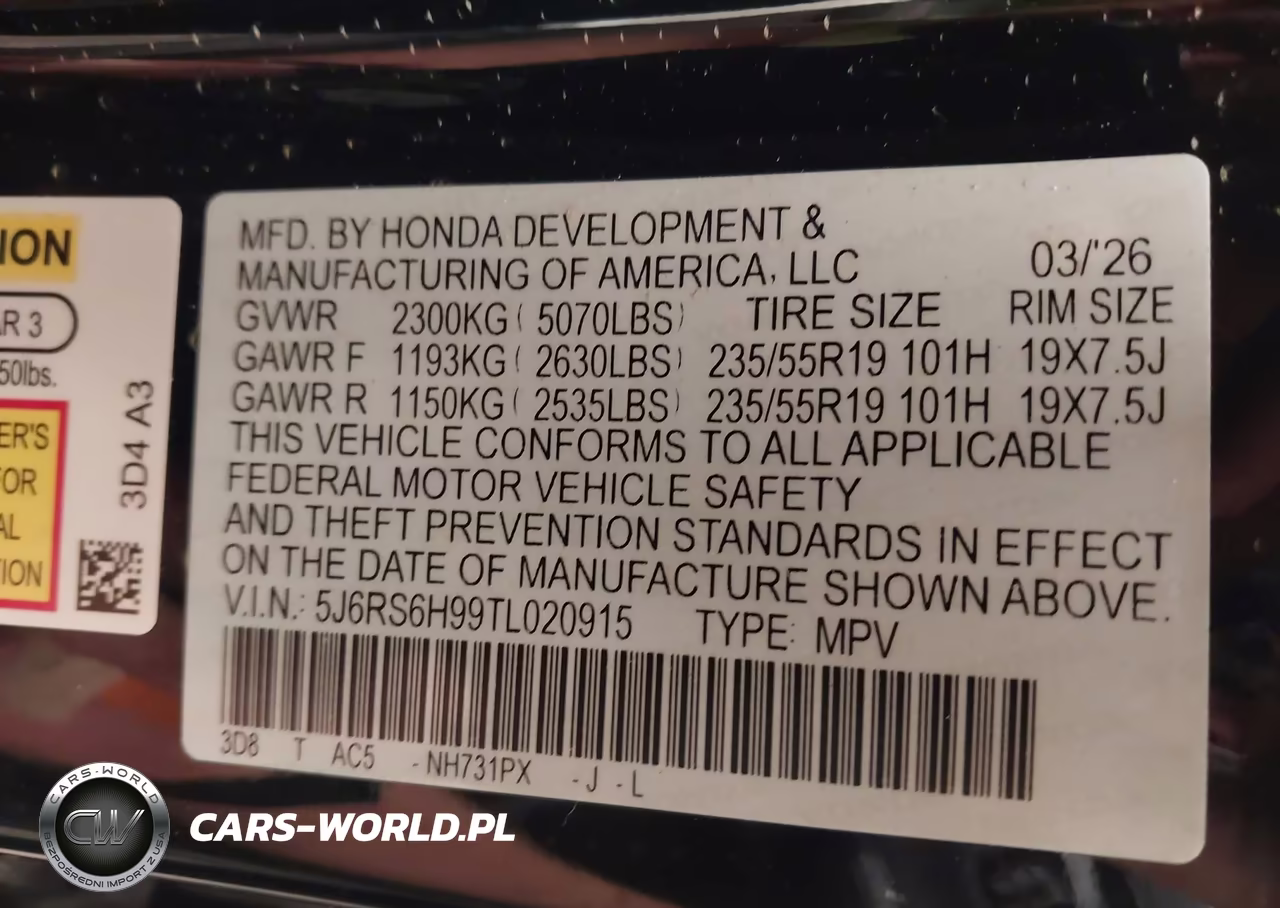 2026 Honda Cr-V Hybrid Awd Sport Touring VIN:5J6RS6H99TL020915 - 9