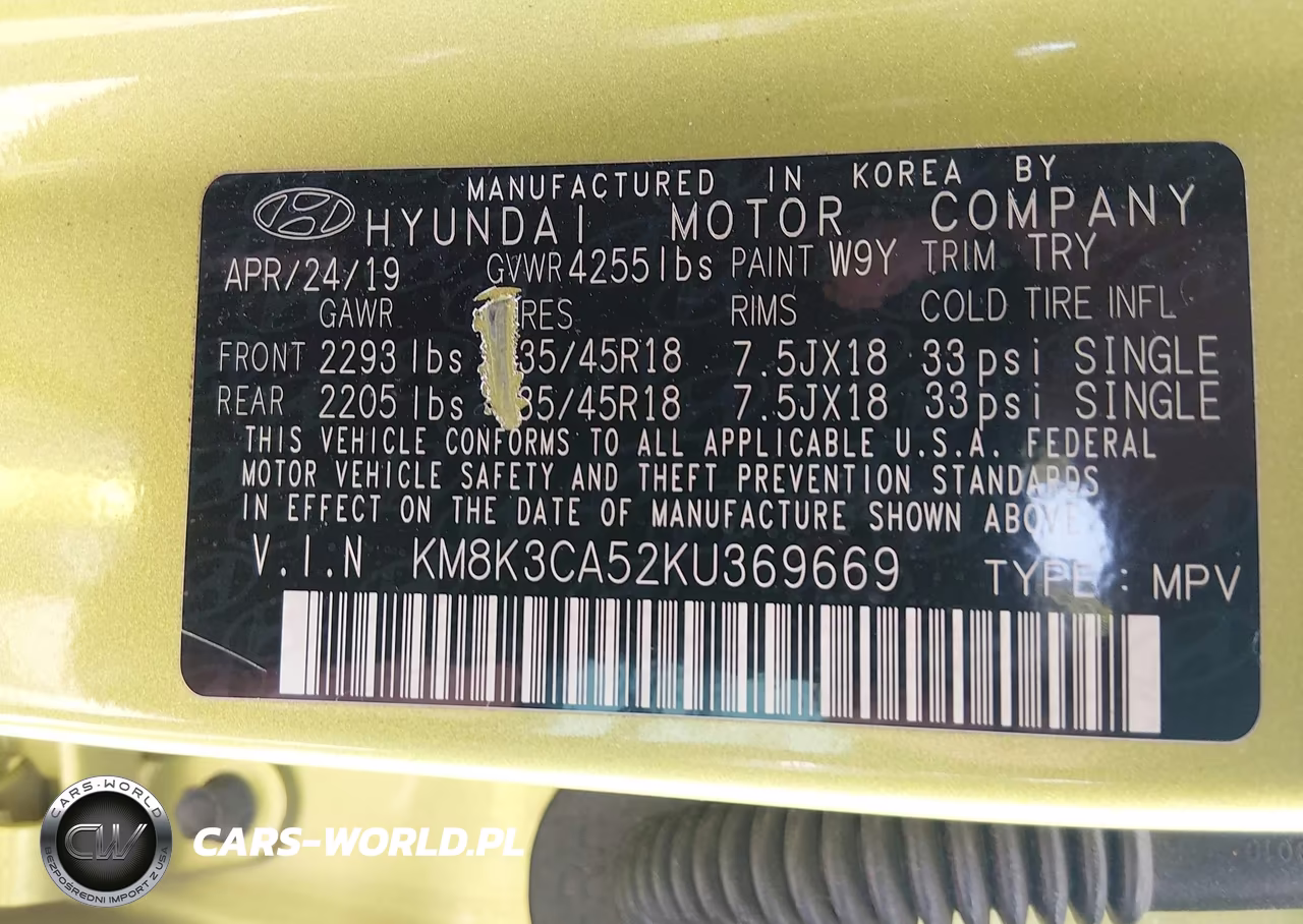 2019 Hyundai Kona Limited VIN:KM8K3CA52KU369669 - 9