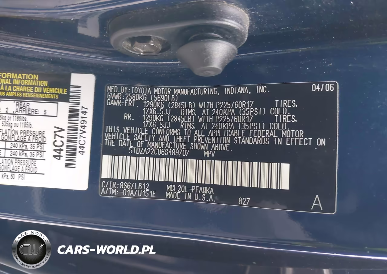2006 Toyota Sienna Xle VIN:5TDZA22C06S489707 - 9
