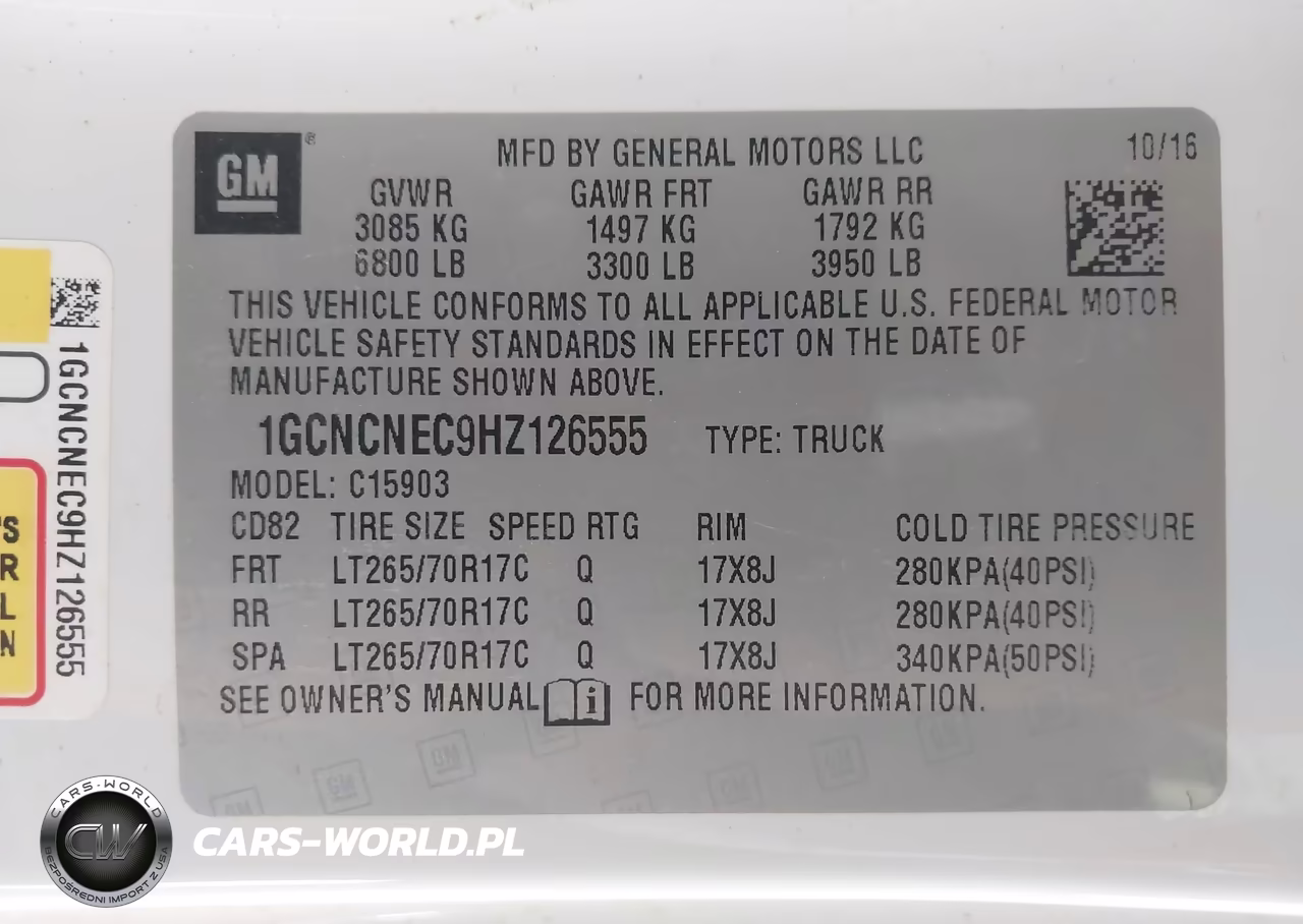 2017 Chevrolet Silverado 1500 Wt VIN:1GCNCNEC9HZ126555 - 9