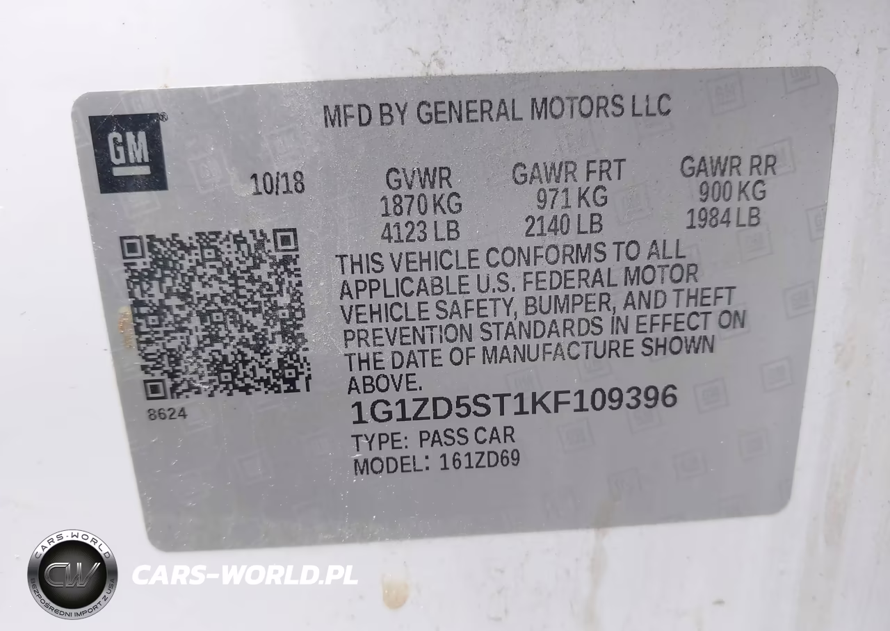 2019 Chevrolet Malibu Lt VIN:1G1ZD5ST1KF109396 - 9