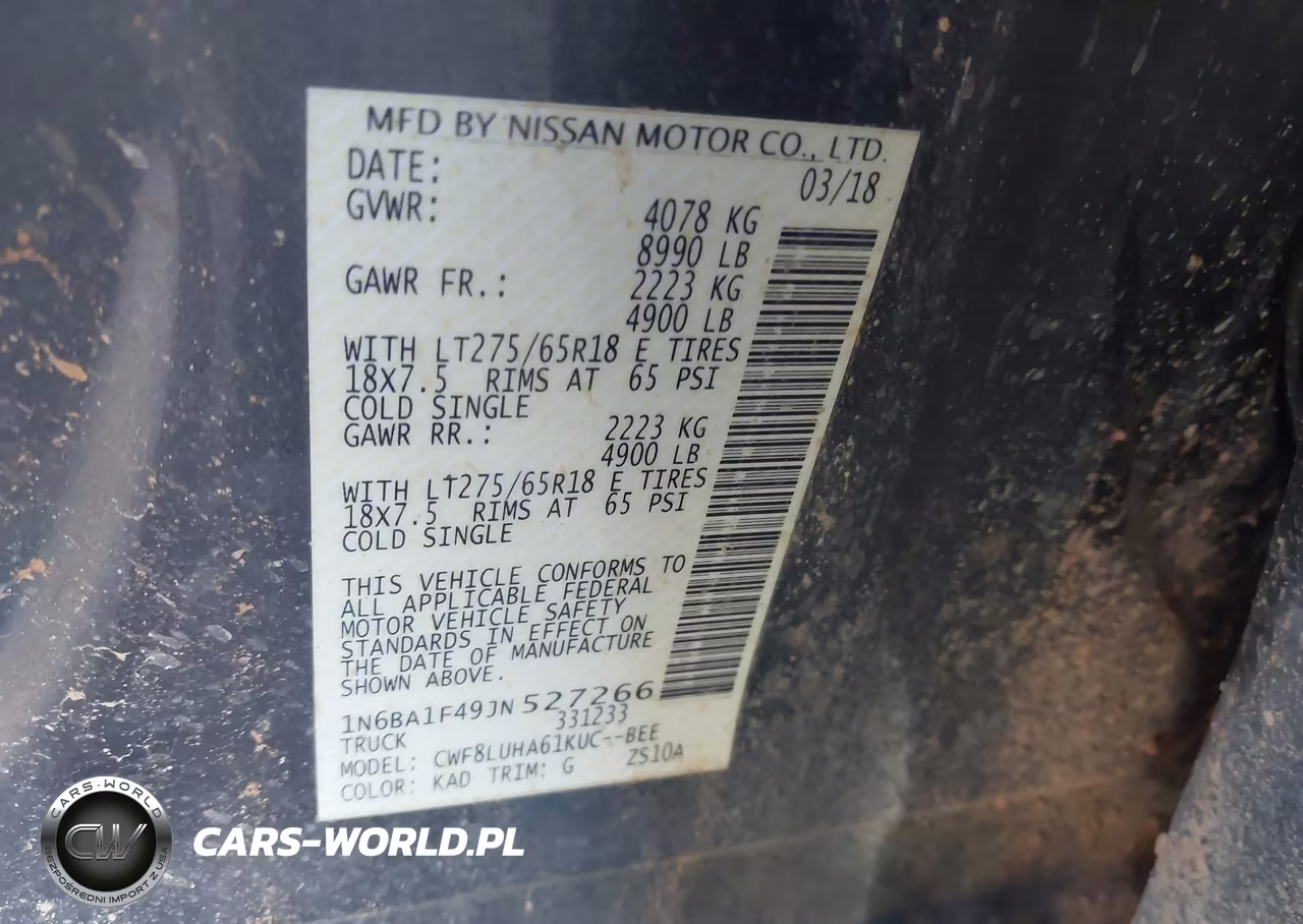 2018 Nissan Titan Xd Pro-4X Diesel VIN:1N6BA1F49JN527266 - 9