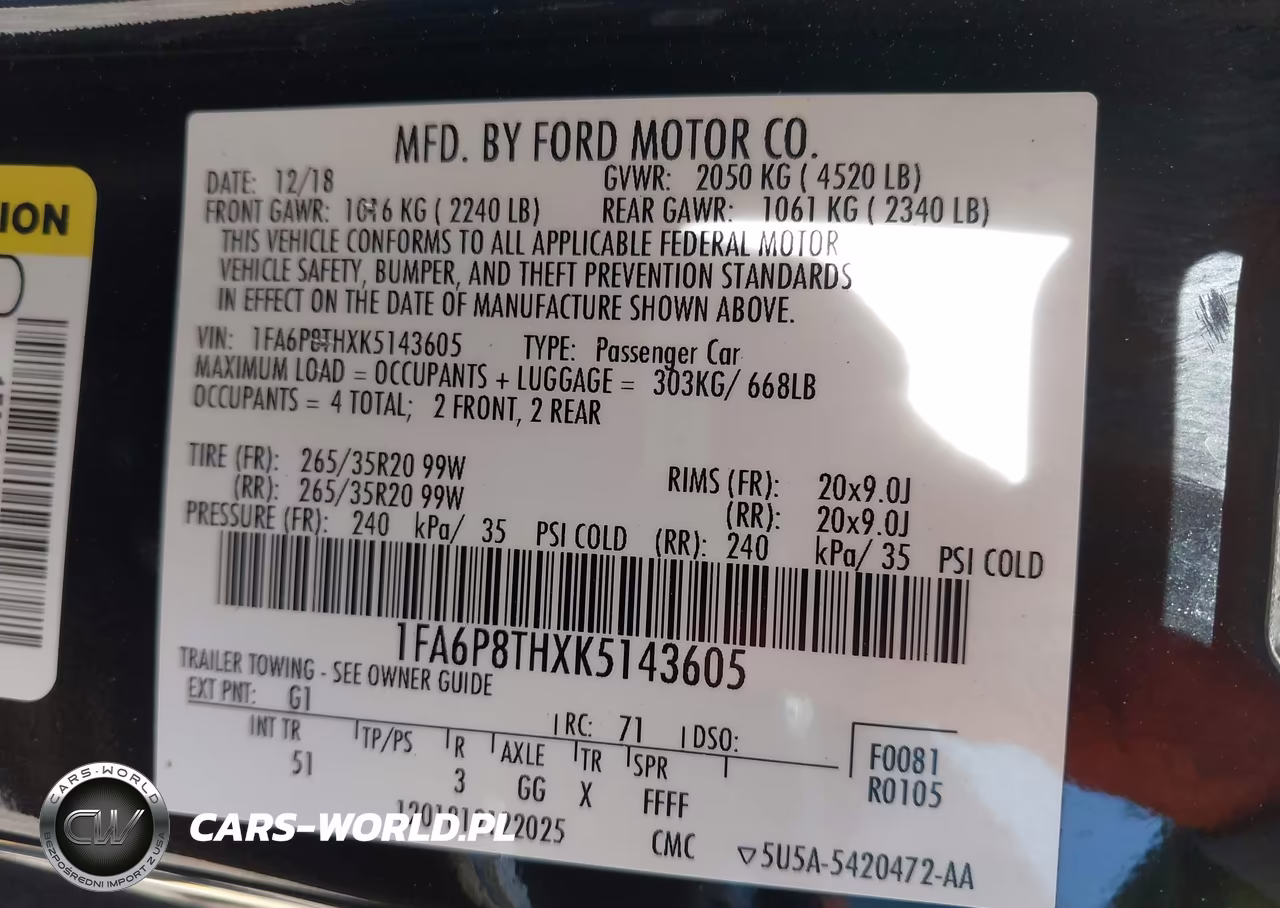 2019 Ford Mustang Ecoboost Premium VIN:1FA6P8THXK5143605 - 9