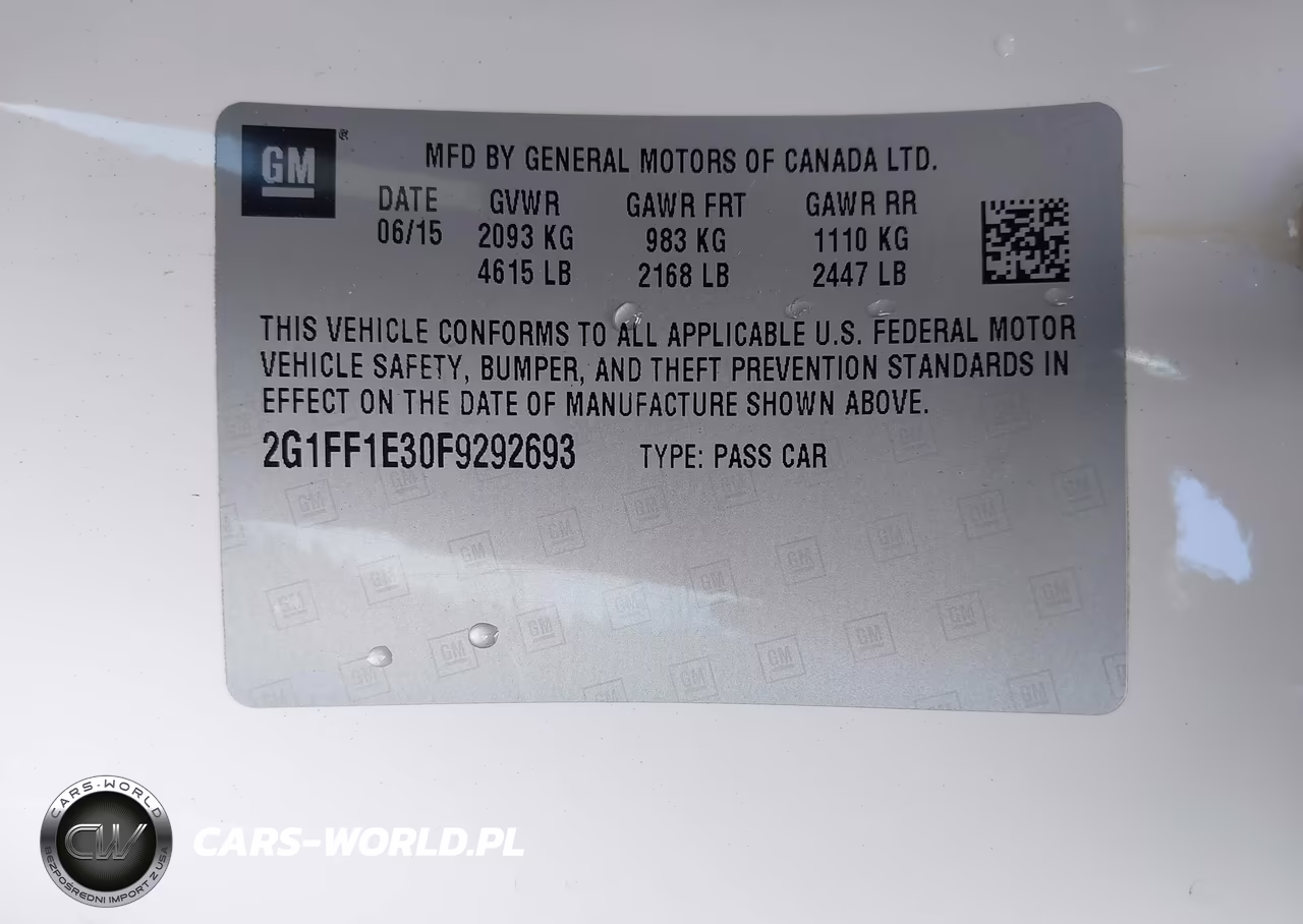 2015 Chevrolet Camaro 2Lt VIN:2G1FF1E30F9292693 - 9