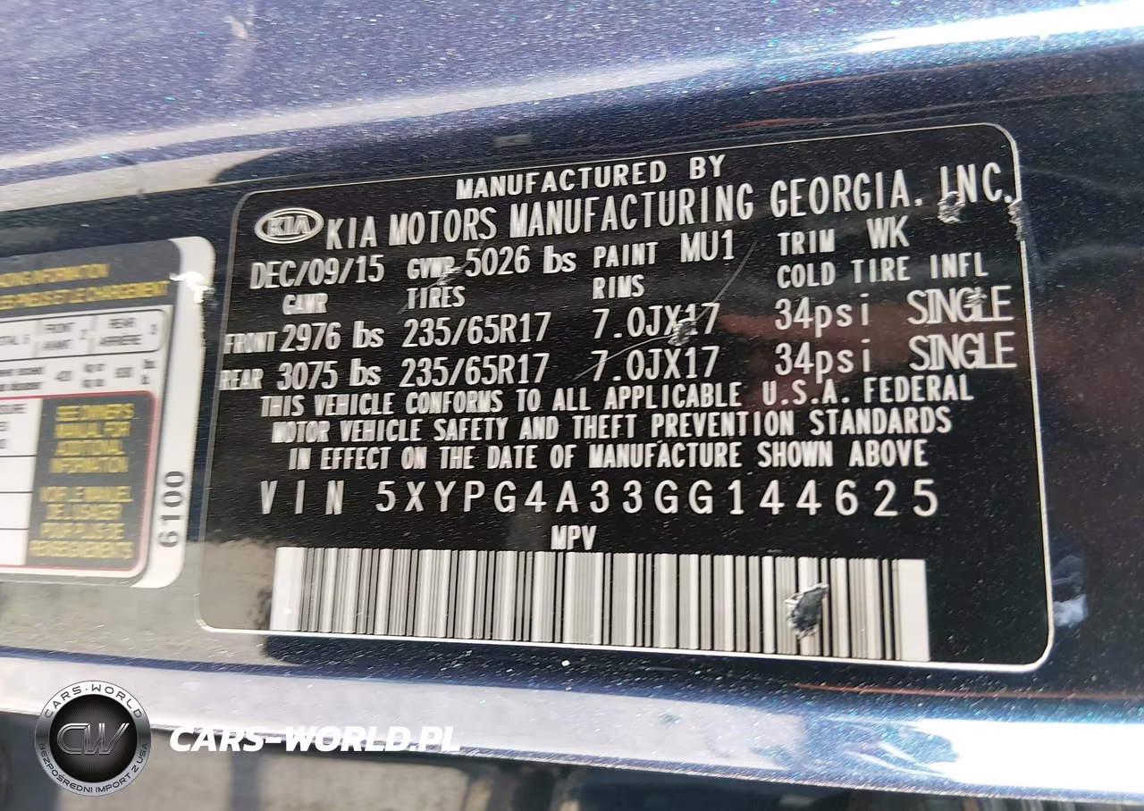 2016 Kia Sorento 2.4L Lx VIN:5XYPG4A33GG144625 - 9