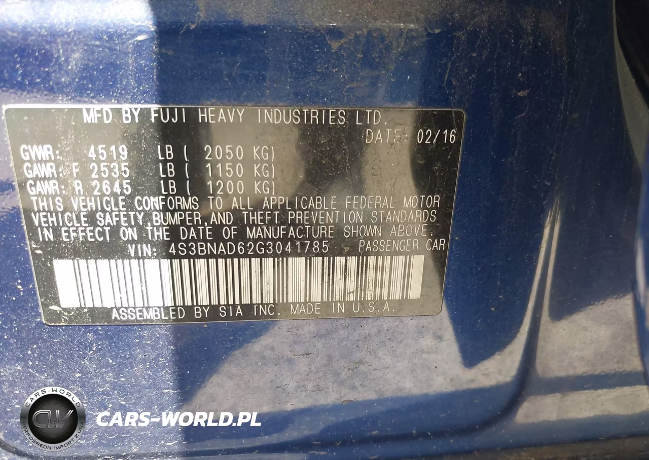 2016 Subaru Legacy 2.5I Premium VIN:4S3BNAD62G3041785 - 9