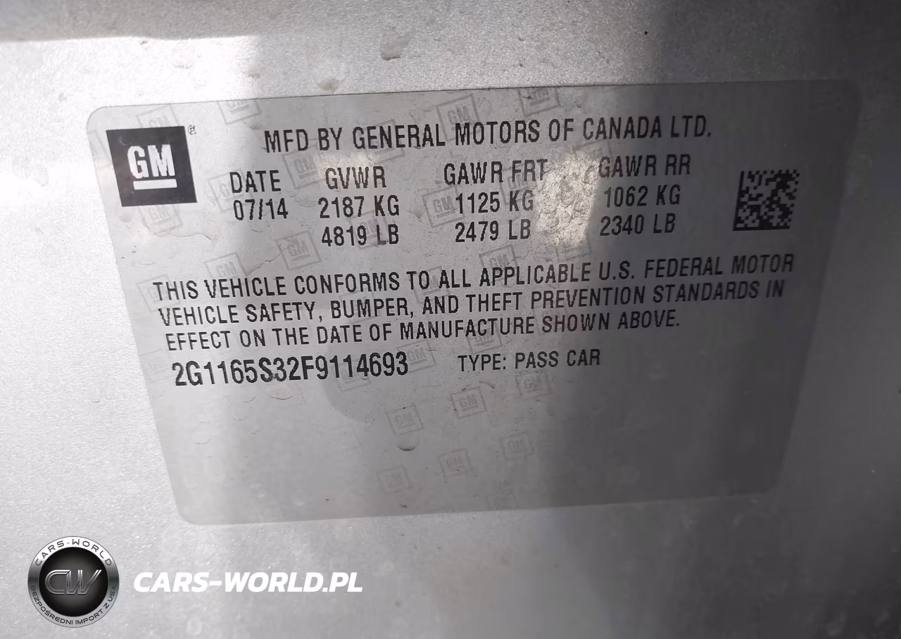 2015 Chevrolet Impala 2Lz VIN:2G1165S32F9114693 - 9