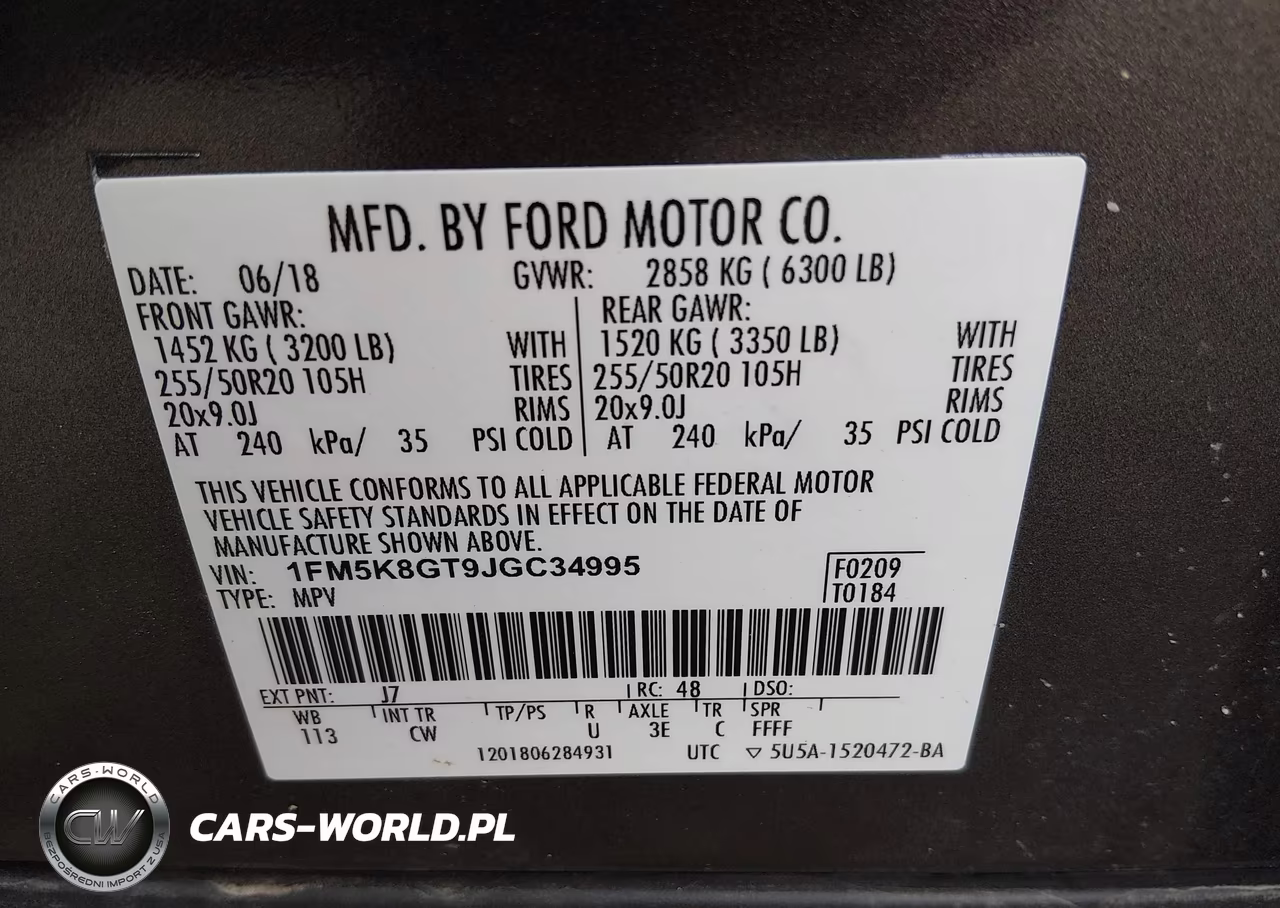 2018 Ford Explorer Sport VIN:1FM5K8GT9JGC34995 - 9