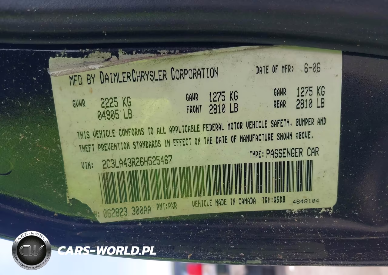 2006 Chrysler 300 VIN:2C3LA43R26H525467 - 9