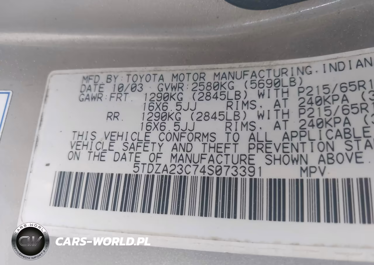 2004 Toyota Sienna Le VIN:5TDZA23C74S073391 - 9