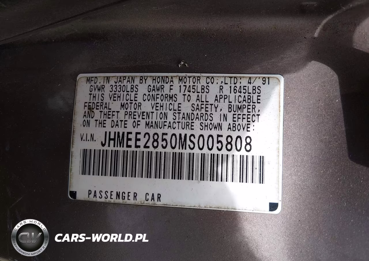 1991 Honda Civic VIN:JHMEE2850MS005808 - 9