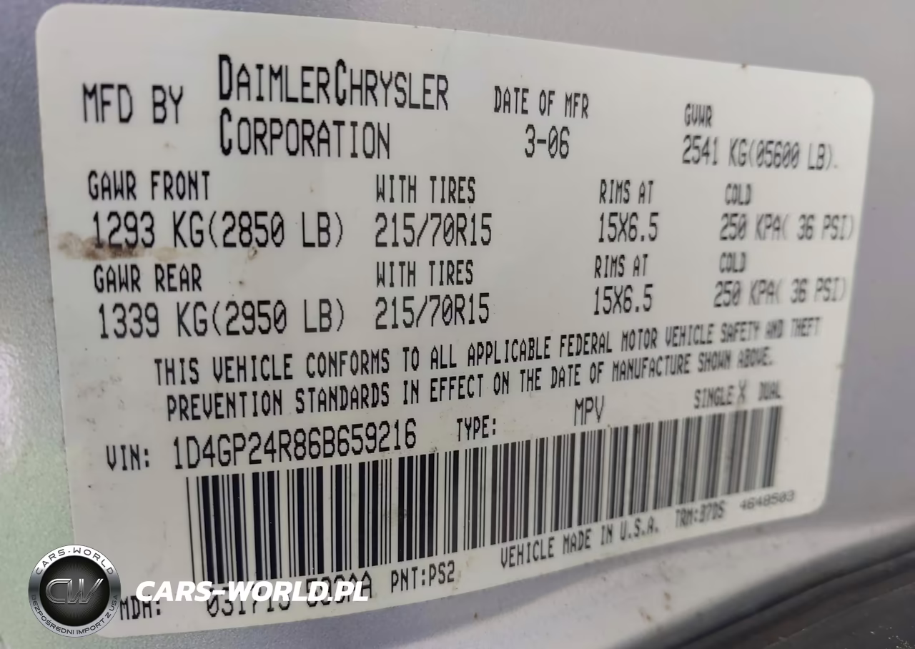 2006 Dodge Grand Caravan Se VIN:1D4GP24R86B659216 - 9