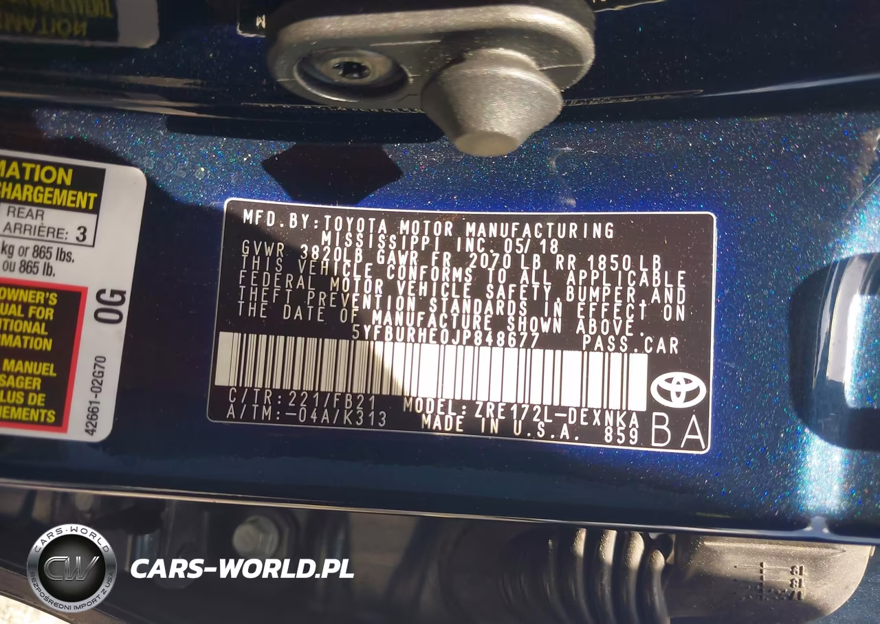 2018 Toyota Corolla Le VIN:5YFBURHE0JP848677 - 9