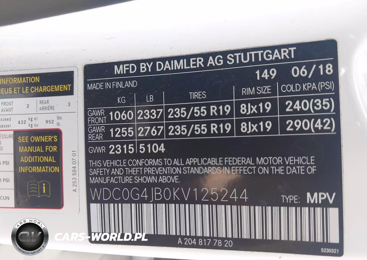 2019 Mercedes-Benz Glc 300 VIN:WDC0G4JB0KV125244 - 9