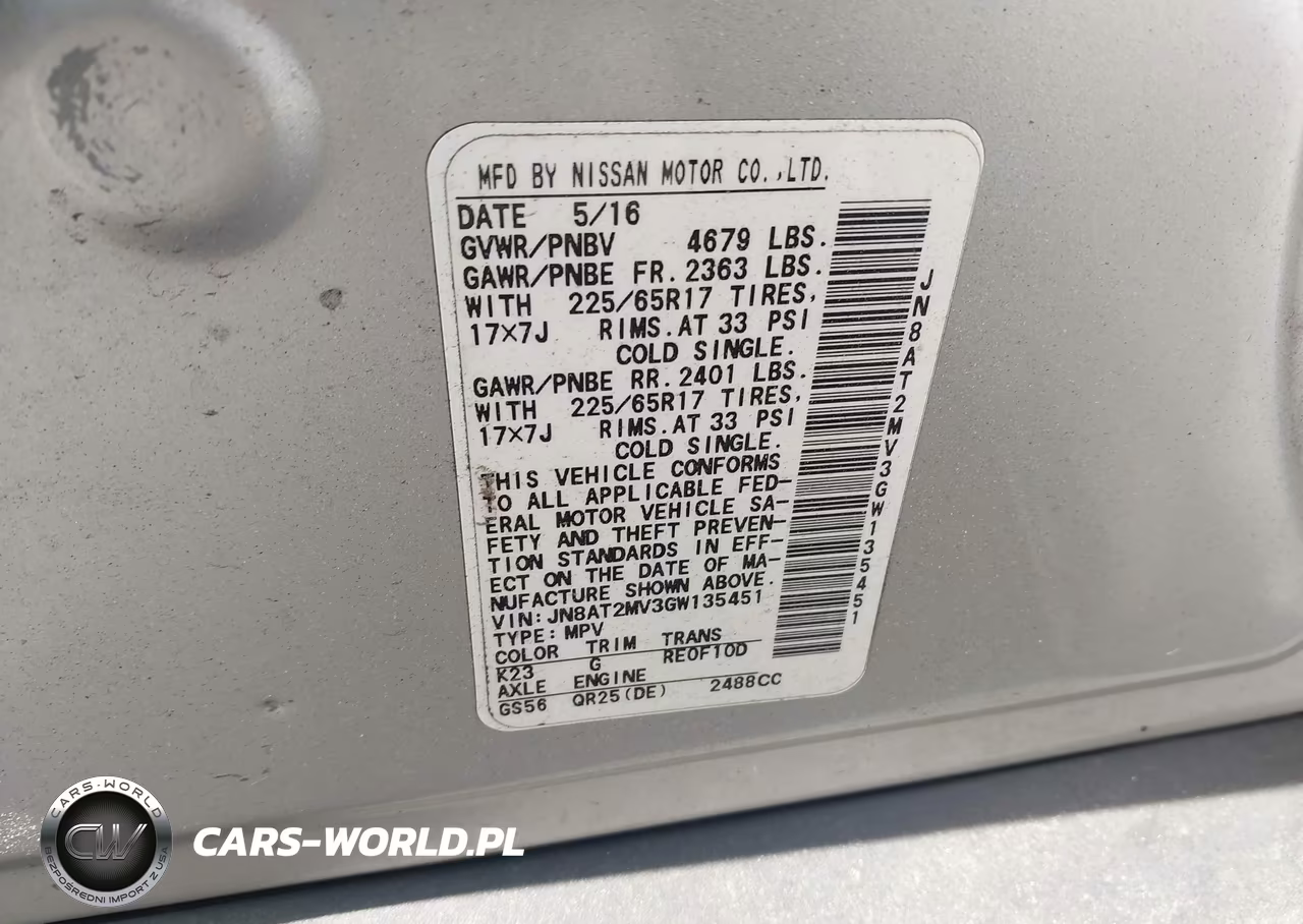 2016 Nissan Rogue Sv VIN:JN8AT2MV3GW135451 - 9