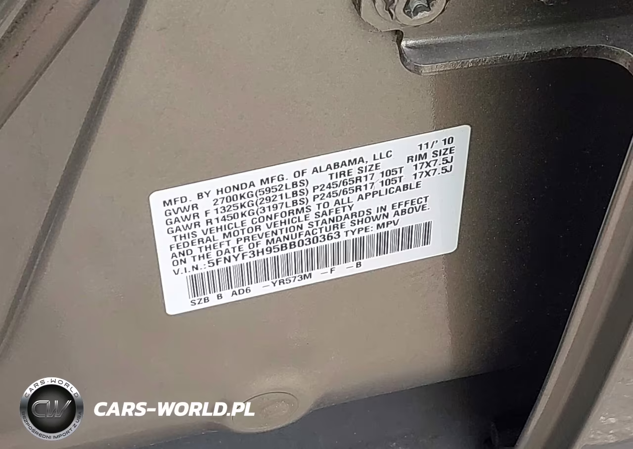 2011 Honda Pilot Touring VIN:5FNYF3H95BB030363 - 9