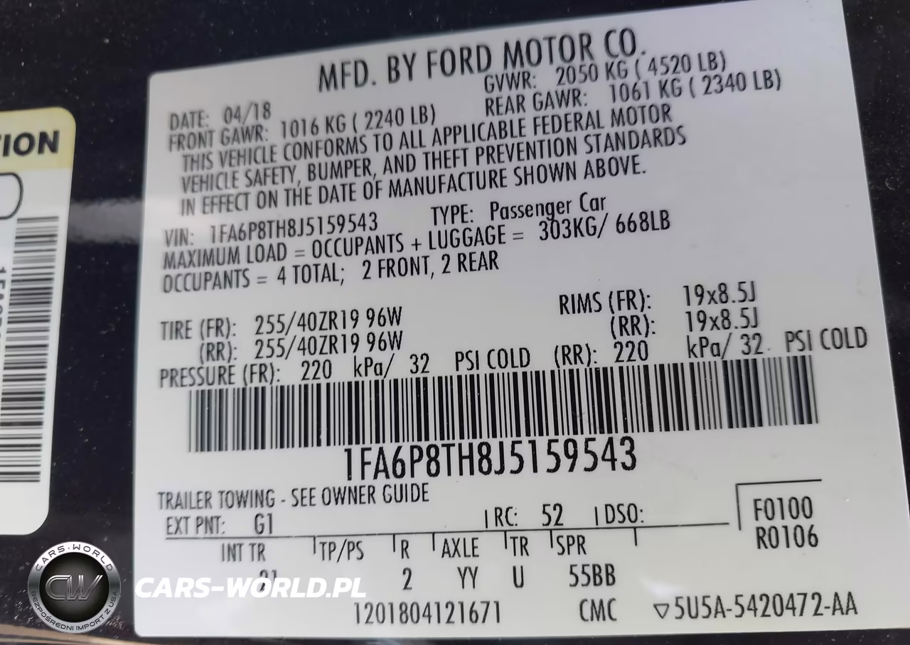 2018 Ford Mustang Ecoboost VIN:1FA6P8TH8J5159543 - 9