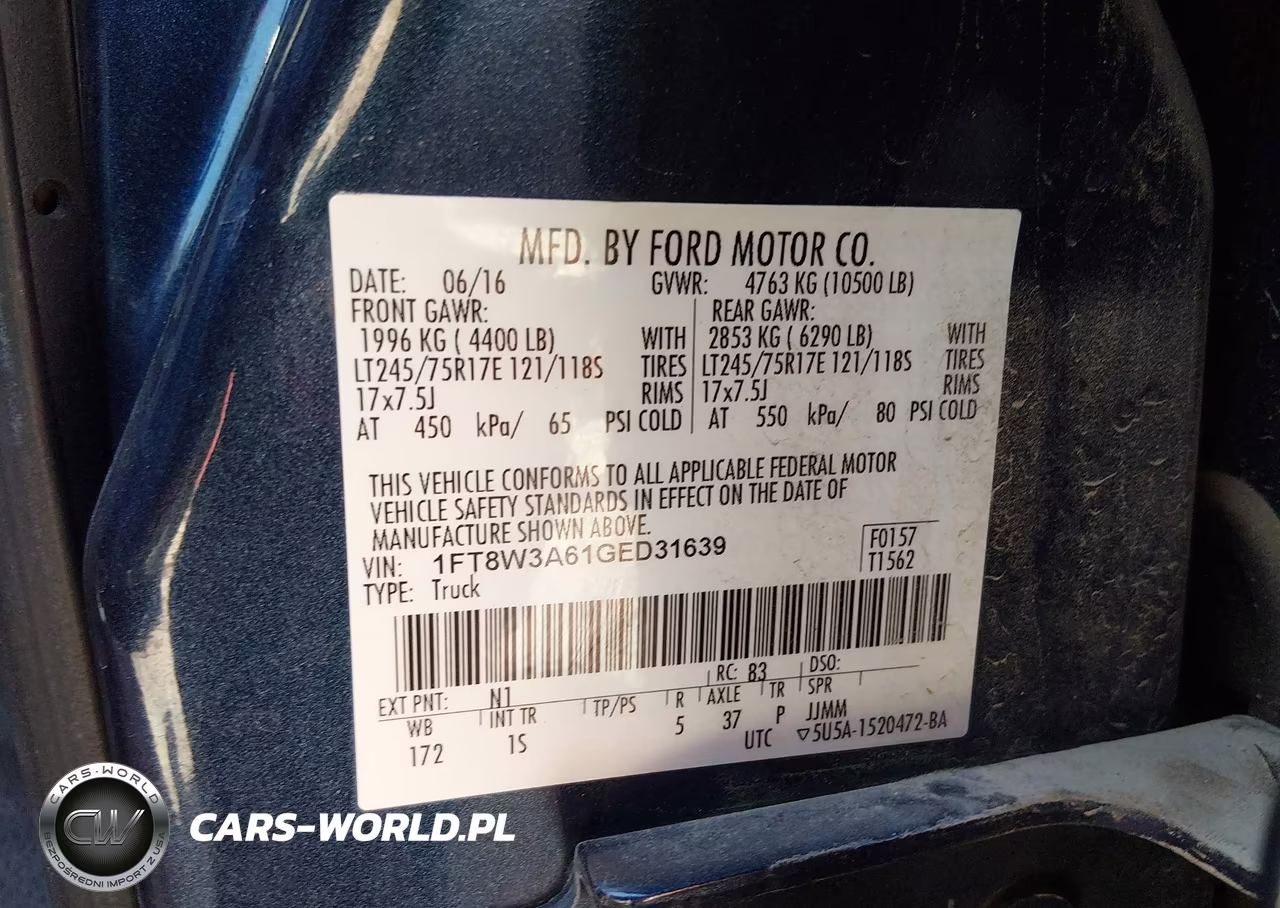 2016 Ford F-350 Xl VIN:1FT8W3A61GED31639 - 9