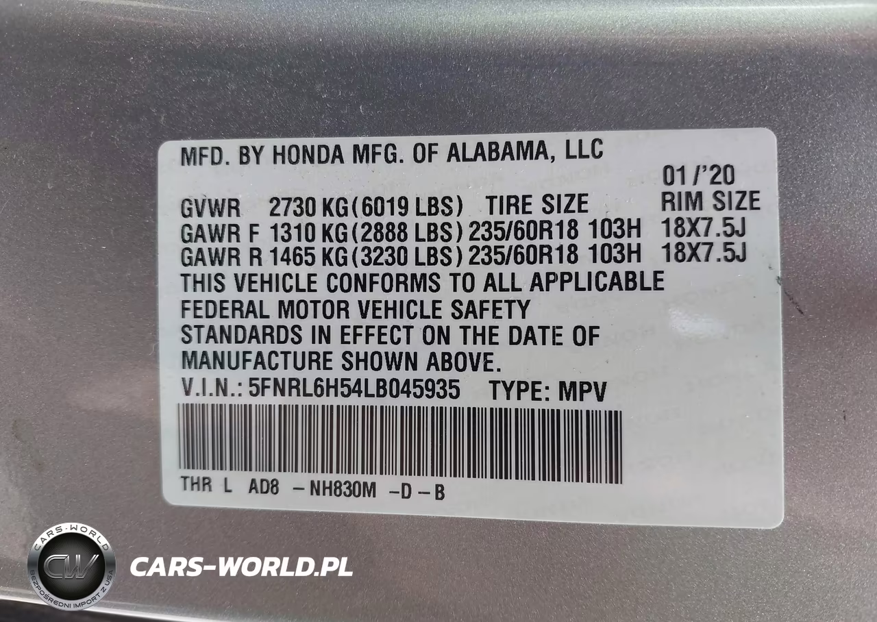 2020 Honda Odyssey Ex VIN:5FNRL6H54LB045935 - 9