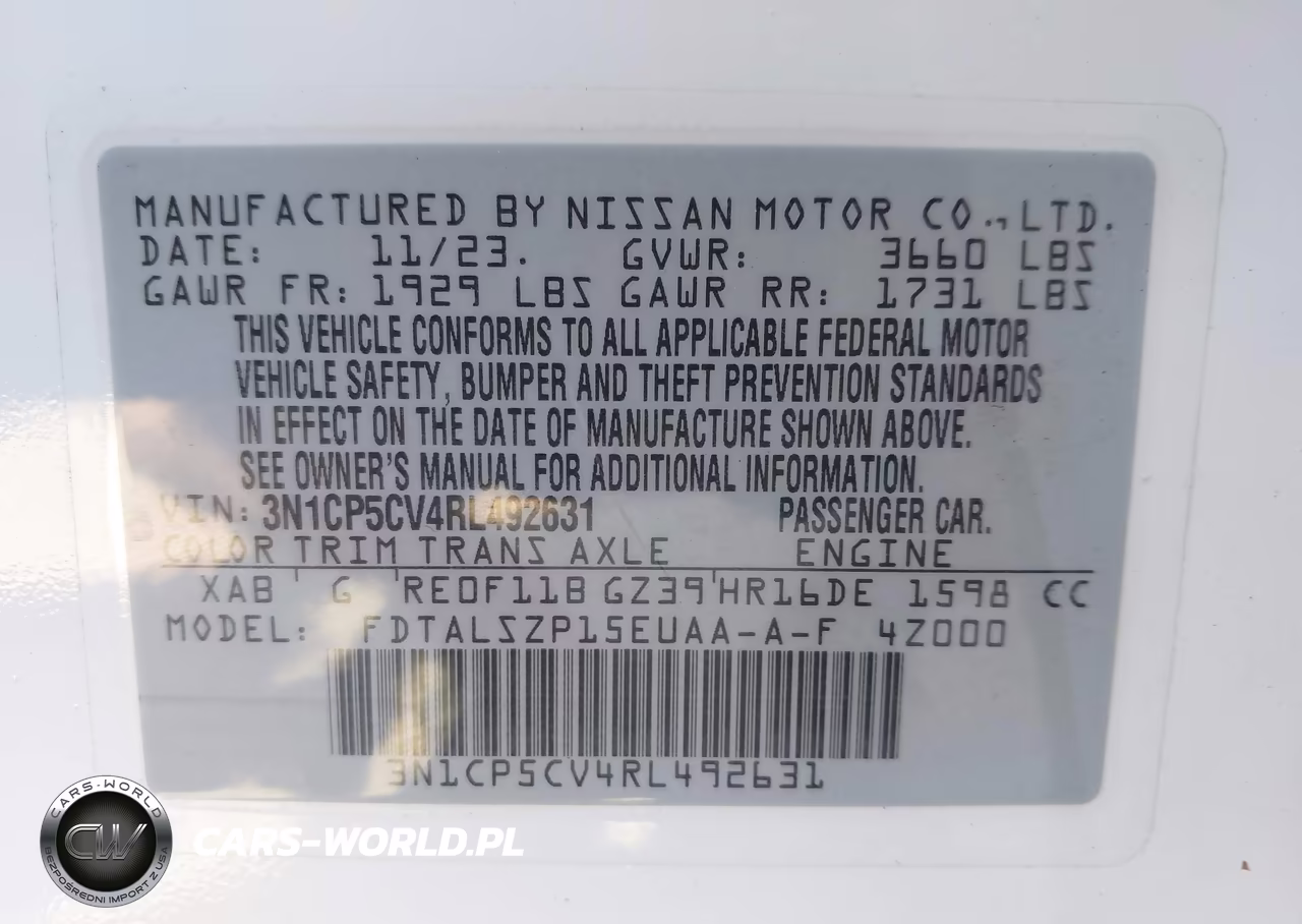 2024 Nissan Kicks Sv Xtronic Cvt VIN:3N1CP5CV4RL492631 - 9