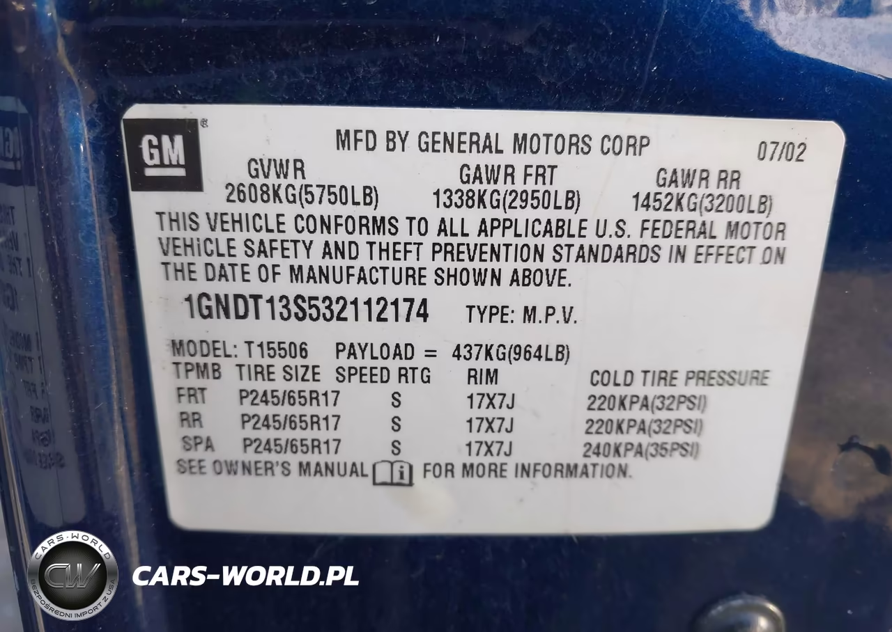 2003 Chevrolet Trailblazer Ltz VIN:1GNDT13S532112174 - 9