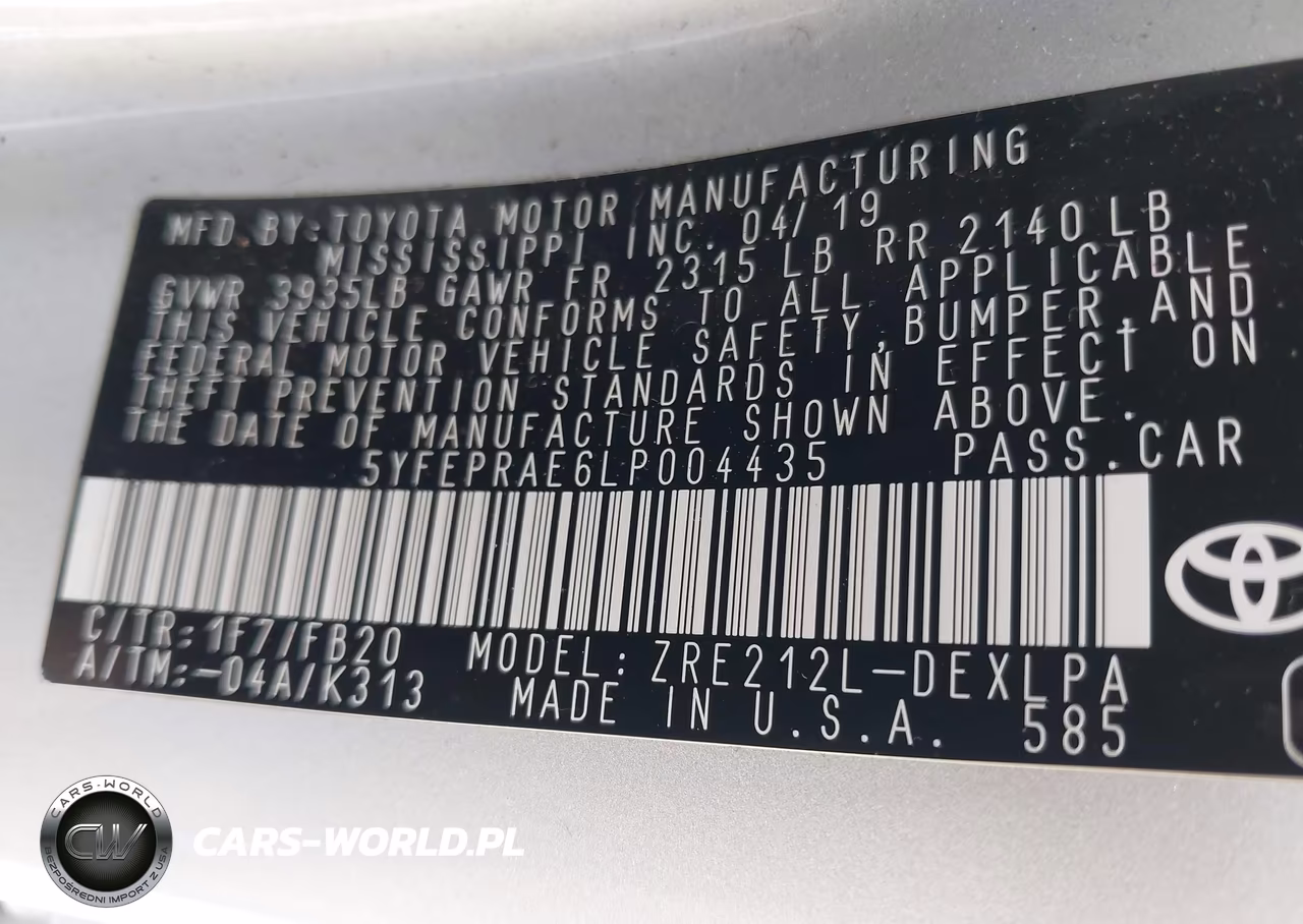 2020 Toyota Corolla Le VIN:5YFEPRAE6LP004435 - 9