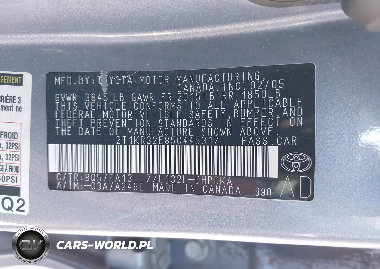 2005 Toyota Matrix VIN:2T1KR32E85C445317 - 9