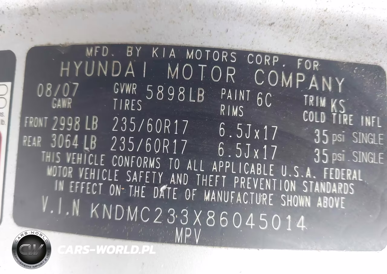 2008 Hyundai Entourage Gls-Limited VIN:KNDMC233X86045014 - 9