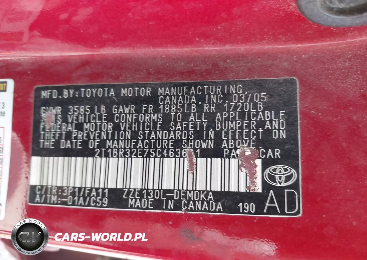 2005 Toyota Corolla Ce VIN:2T1BR32E75C463601 - 9