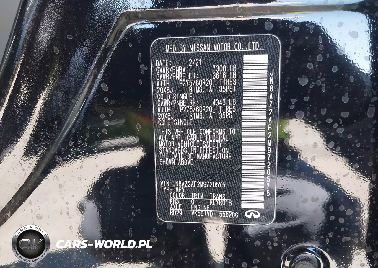 2021 Infiniti Qx80 Luxe VIN:JN8AZ2AF2M9720575 - 9