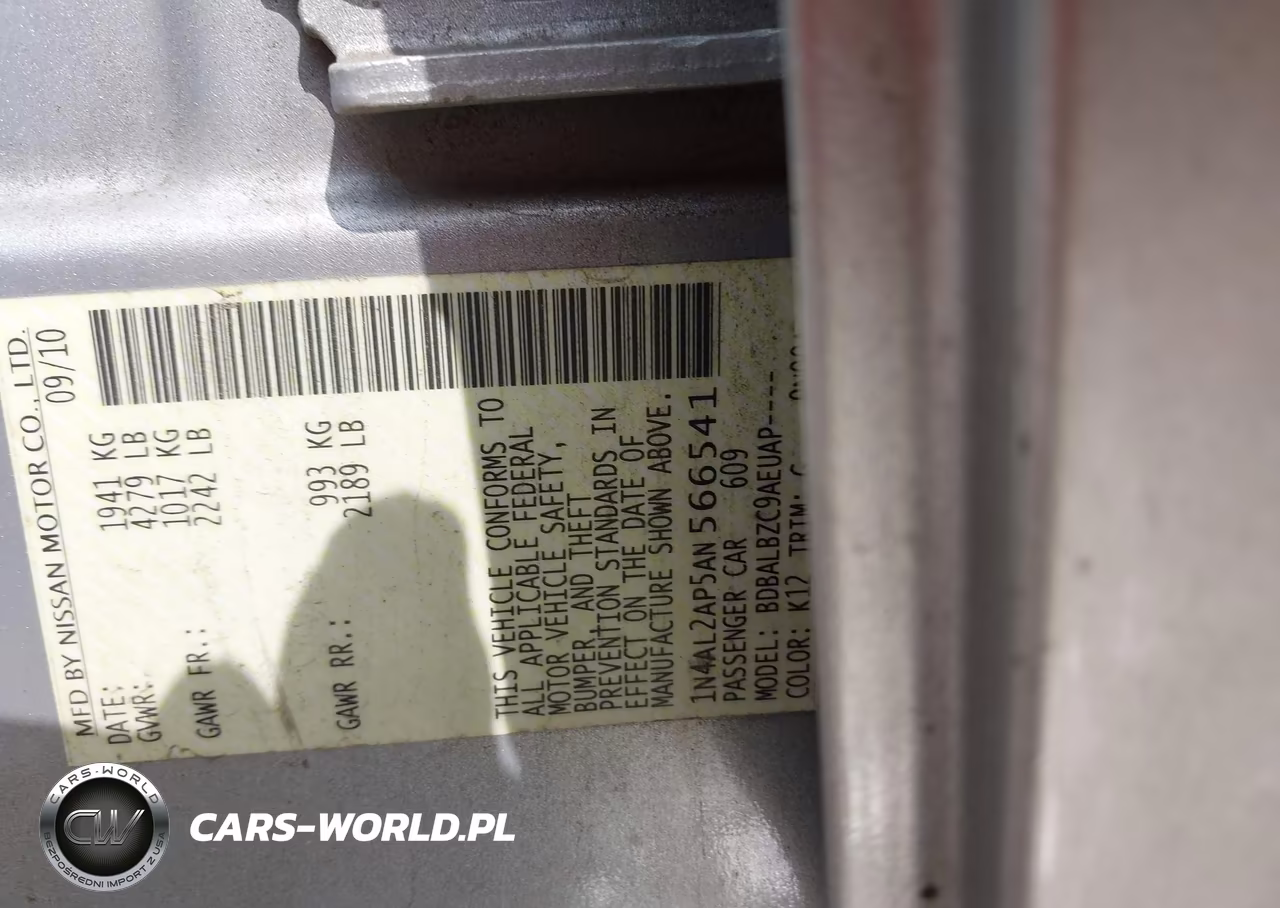 2010 Nissan Altima 2.5 S VIN:1N4AL2AP5AN566541 - 9