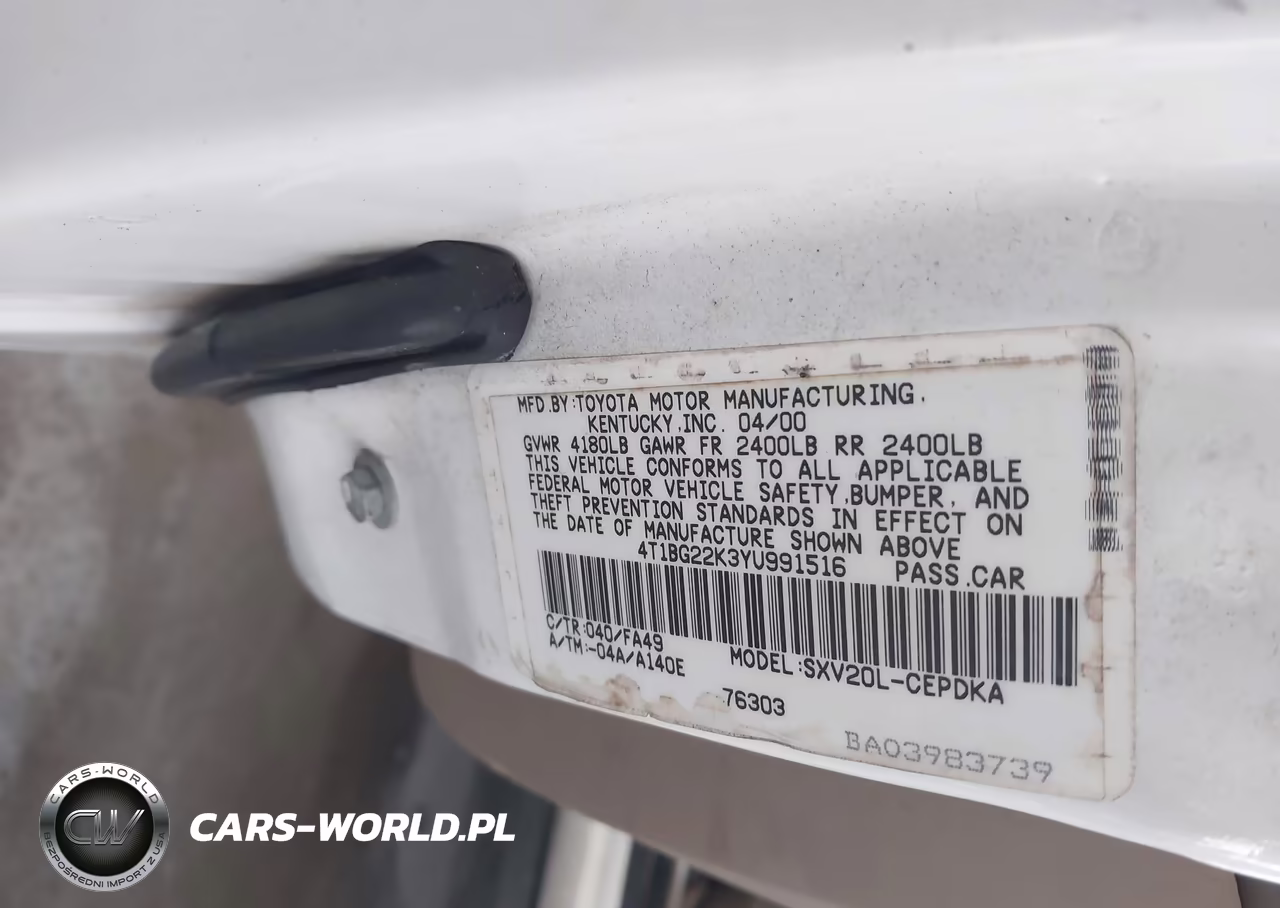 2000 Toyota Camry Ce VIN:4T1BG22K3YU991516 - 9
